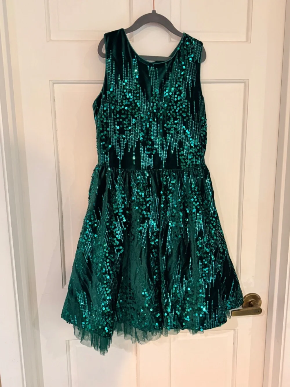 Rare Editions Emerald Green Sequin Party Dress Girls 12 Holiday Formal